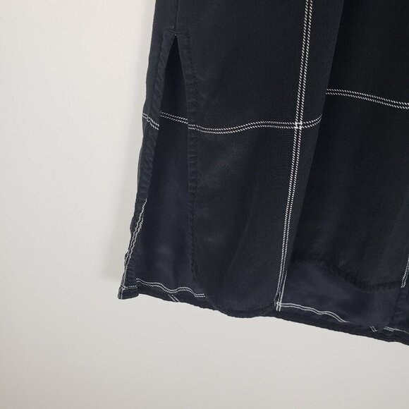 Athleta Washable Silk Side Slit CYA Tank Top Black Grid Longline 866963 Size XXS - Picture 3 of 7